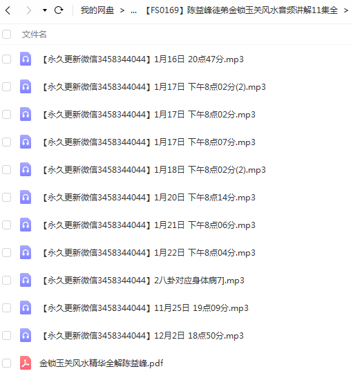 陈益峰唯一弟子金锁玉关风水讲课录音11集全，15个小时高清音频。