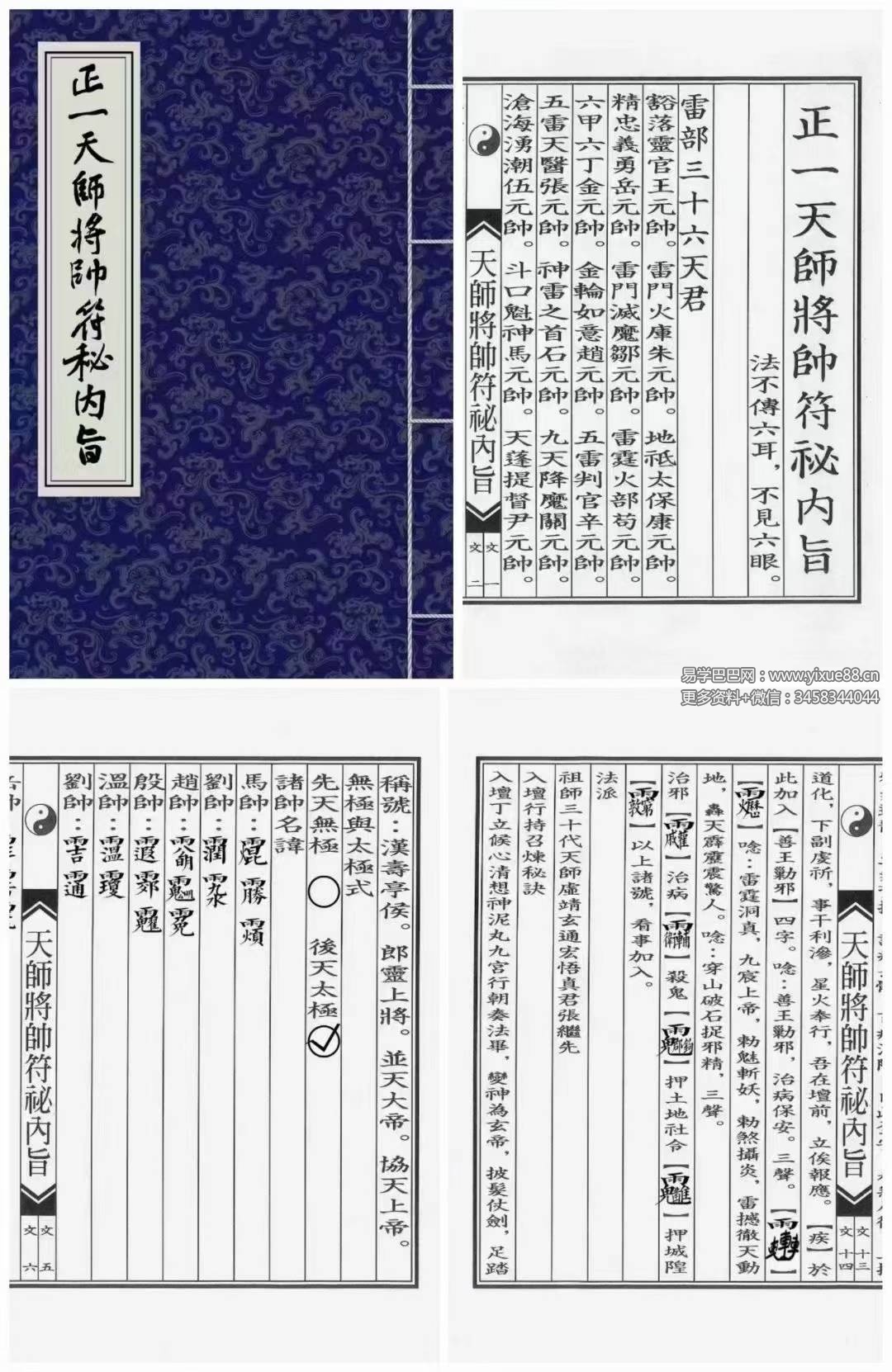 正一天师将帅符秘内旨(秘讳)24页