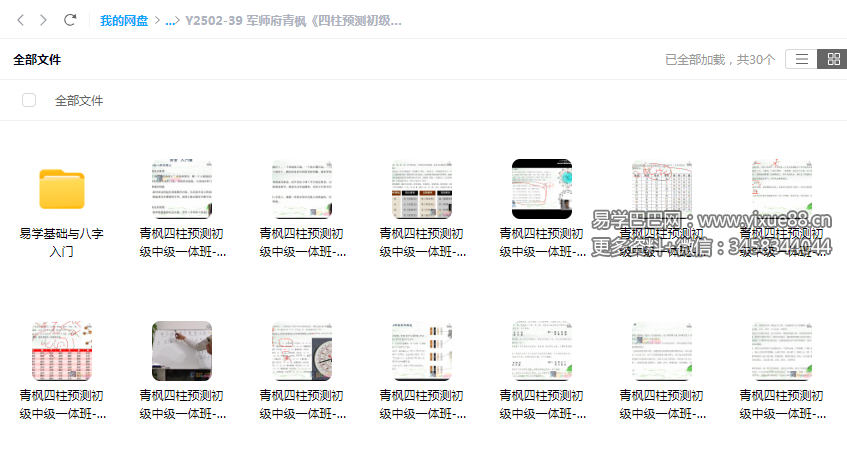 军师府青枫《四柱预测初级中级一体班》29集视频