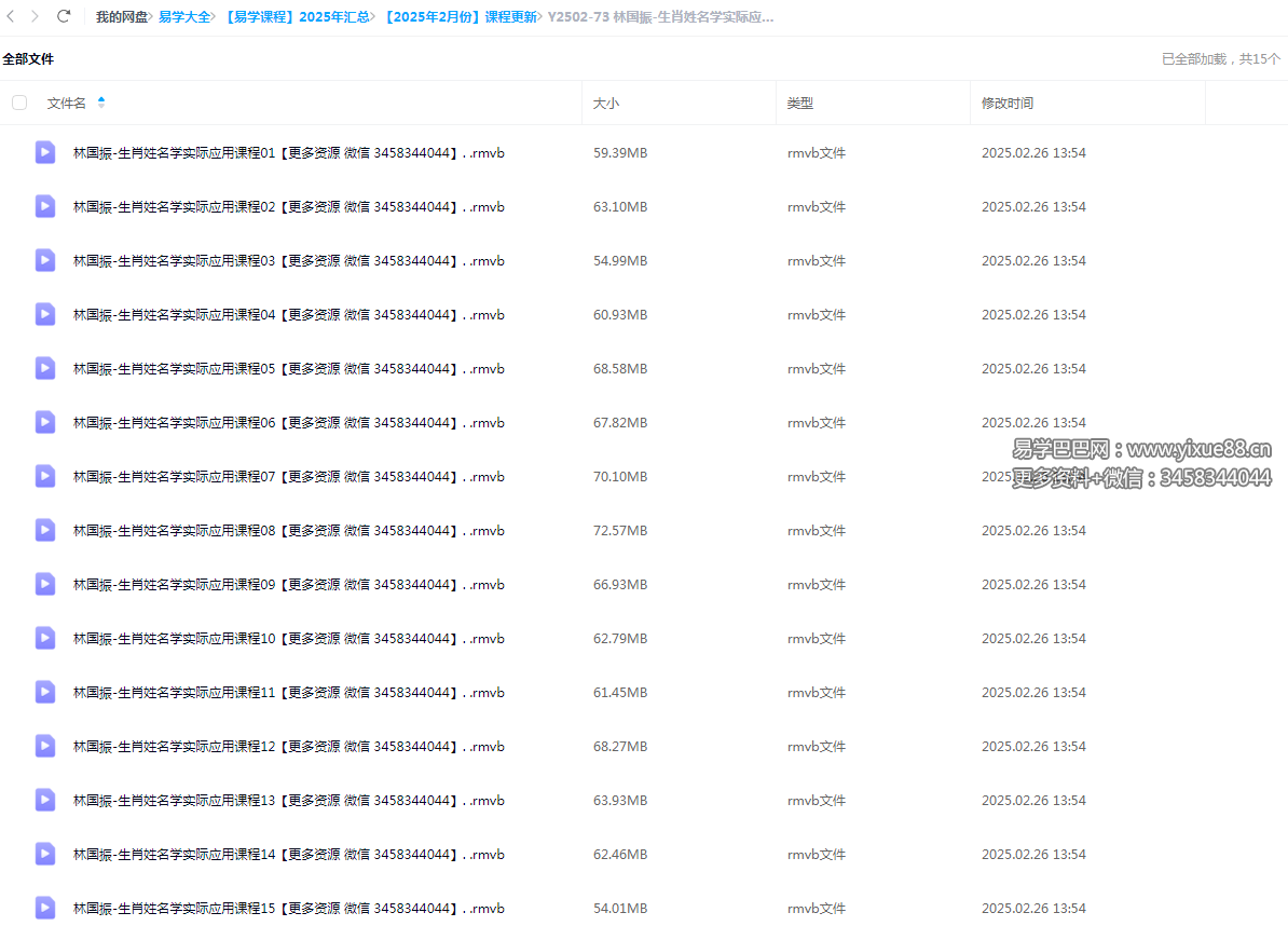 林国振-生肖姓名学实际应用课程+15讲