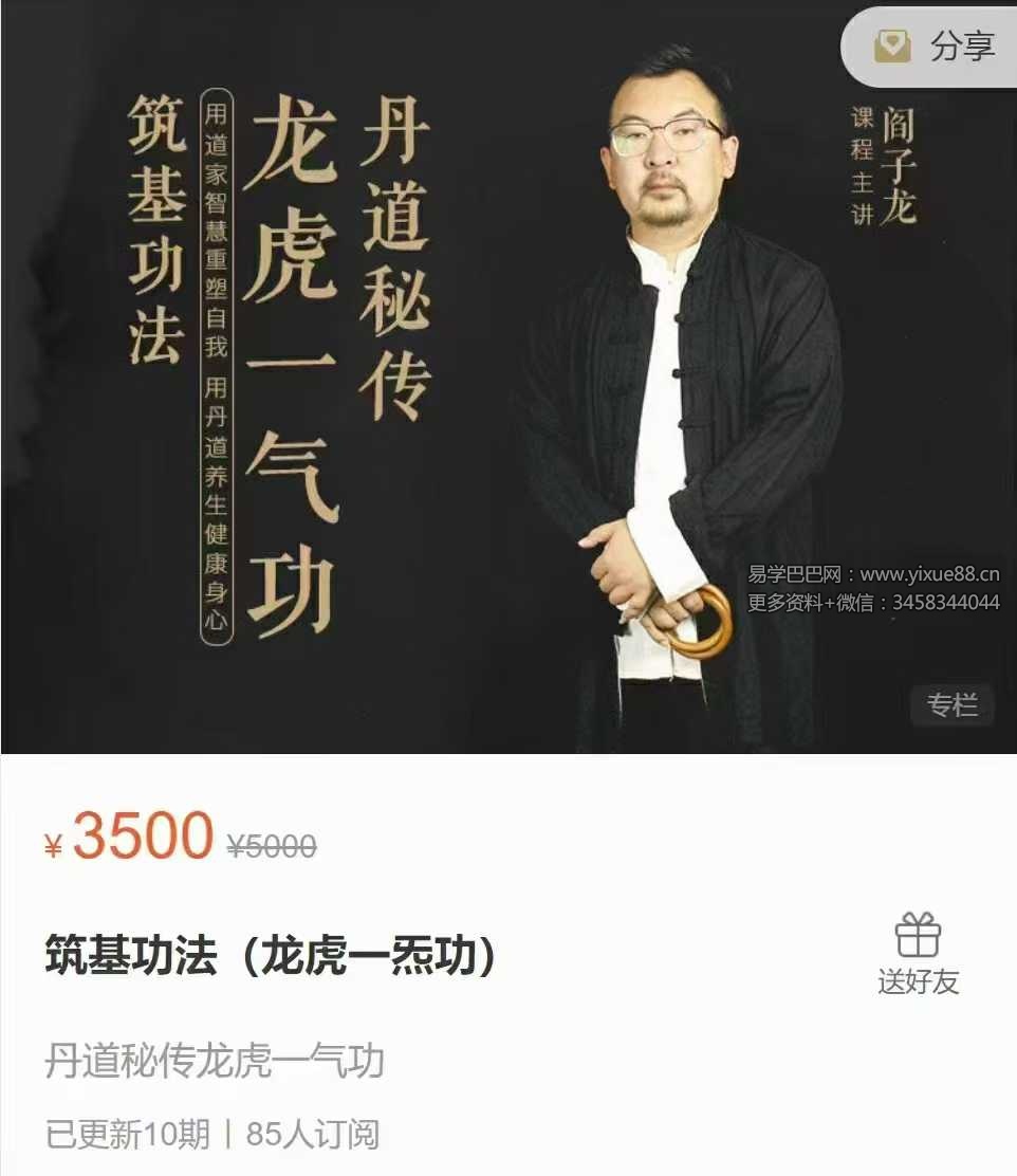 阎子龙 丹道秘传 筑基功法（龙虎一炁功）10集视频