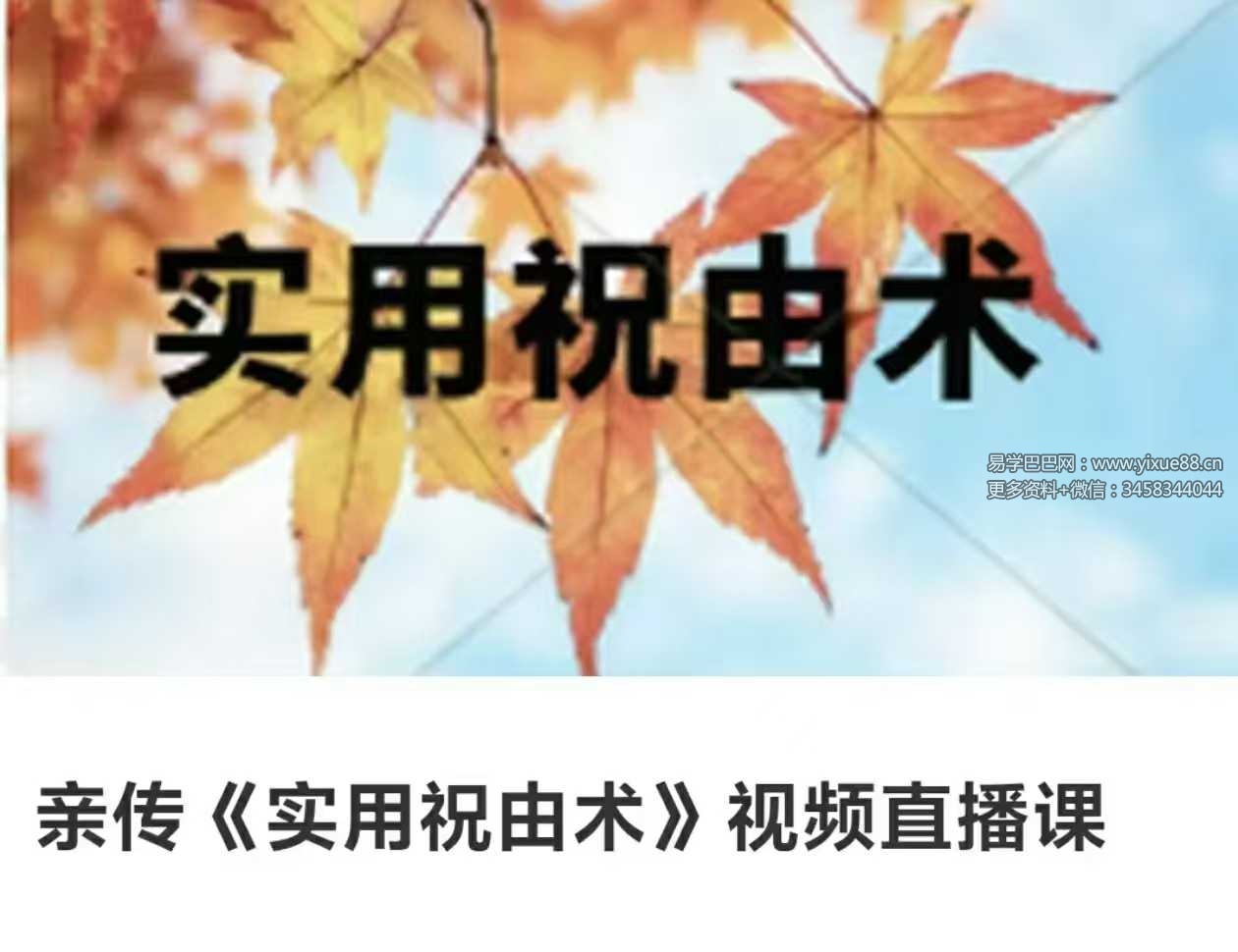 刘小满亲传《实用祝由术》视频直播课11集