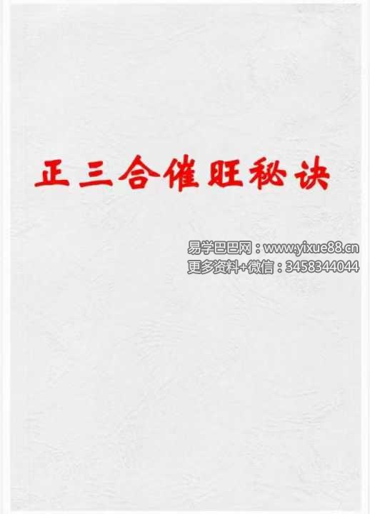 杨家成宇光真师《正三合催旺秘诀秘籍》350页