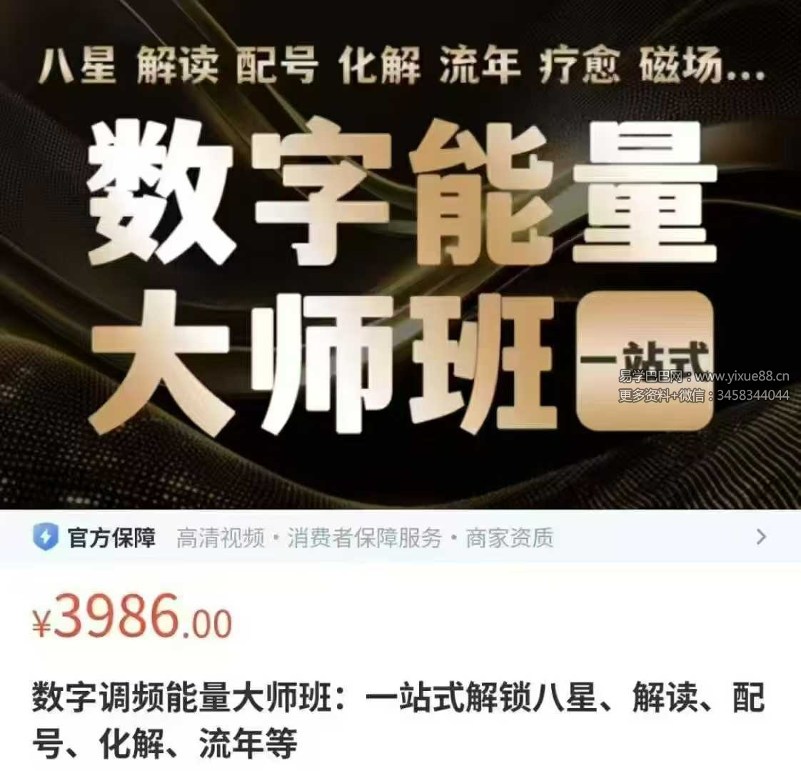 数字调频能量大师班 50集（一站式解锁八星、解读、配号、化解、流年）