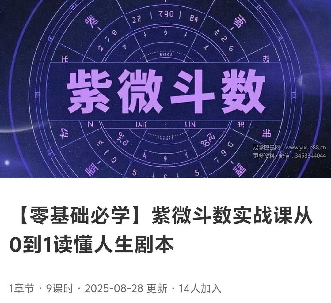 张老师【零基础必学】紫微斗数实战课从0到1读懂人生9集视频