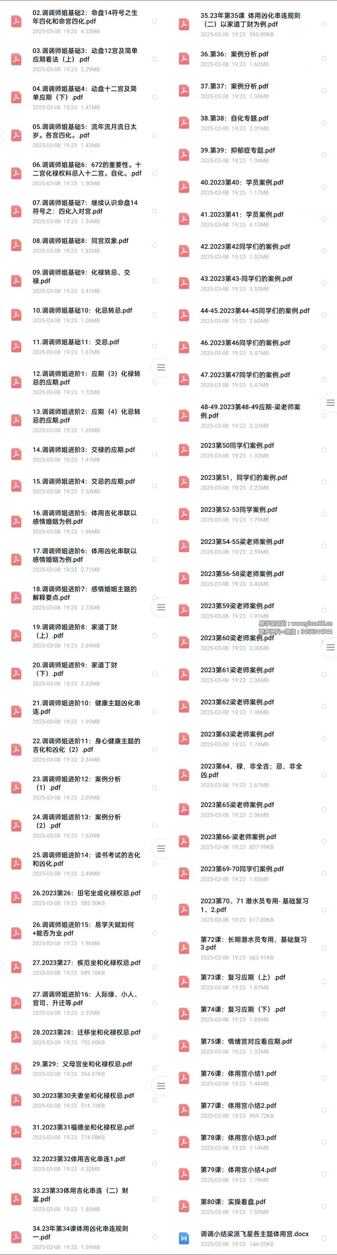 调调师姐 2023年梁派飞星紫微斗数 75个课件