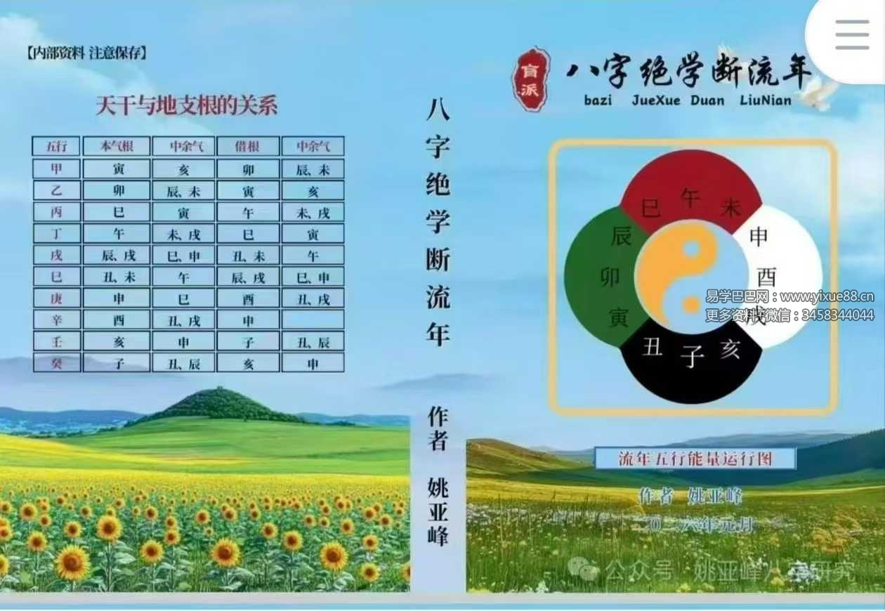 姚亚峰《盲派八字绝学断流年》506页